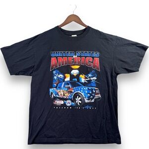 USA Ford Freedom Racing T Shirt Mens XL Anvil Black United States of America Tee